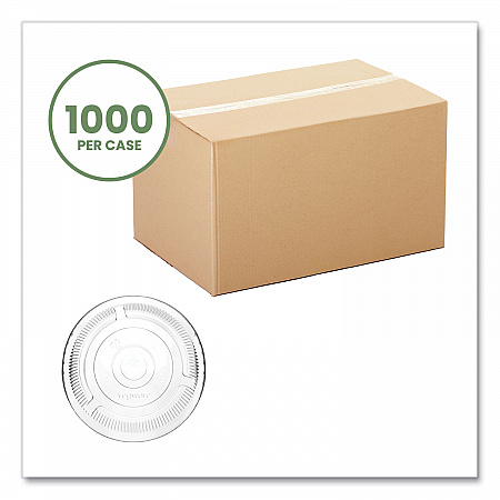 96 Series Cold Cup Lids, Fits Vegware 96-Series Cold Cups, Plastic, Clear, 1,000/Carton (C96FCH)