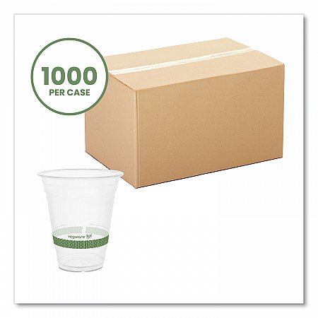 96-Series Cold Cup, 12 oz, Plastic, Clear/Green, 1,000/Carton (R360YG)