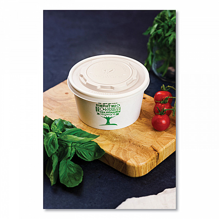 115-Series Flat Hot Lids, Compostable, For Use With 115-Series Soup Containers, White, Plastic, 500/Carton (VLID115S)