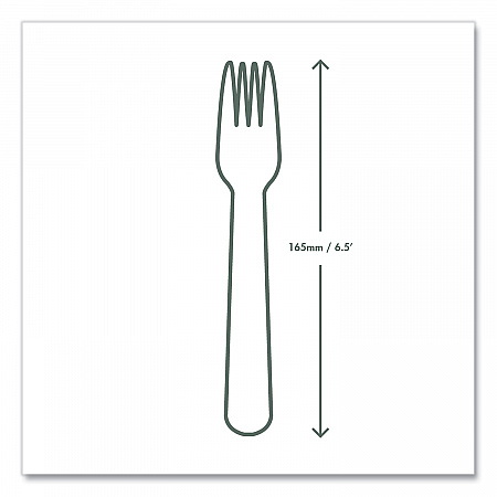White CPLA Cutlery, General Purpose Fork, Plastic, White, 1,000/Carton (VWFK65)