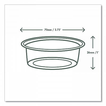 Portion Pots, 2 oz, Plastic, Clear, 2,000/Carton (CF7057)