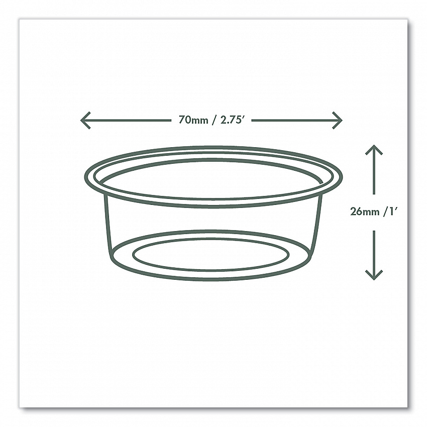 Portion Pots, 2 oz, Plastic, Clear, 2,000/Carton (CF7057)