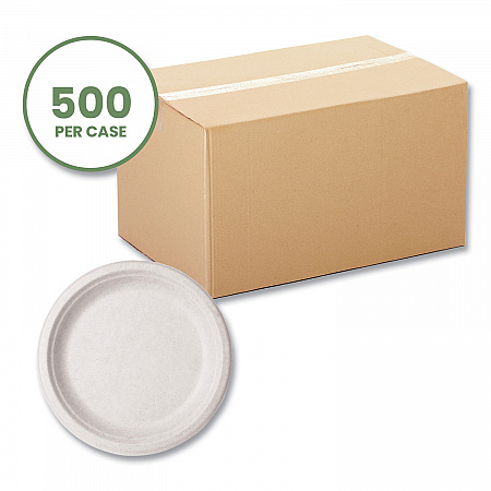 Nourish Molded Fiber Tableware, Compostable, Plate, Sugarcane, 9
