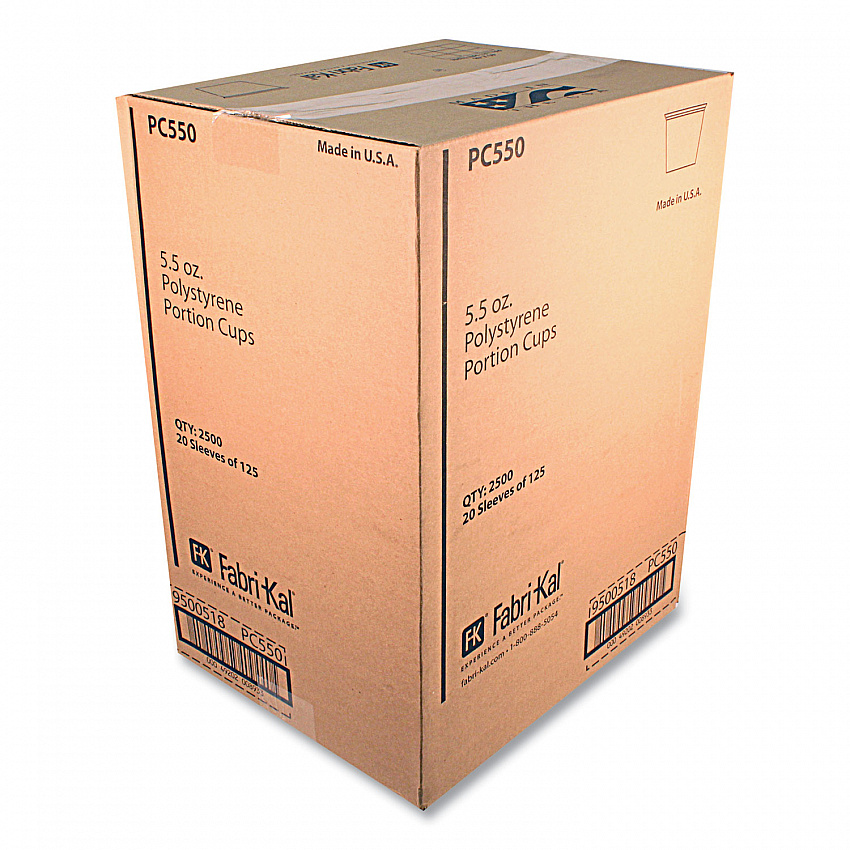 Portion Cups, 5.5 oz, Plastic, Translucent, 125/Sleeve, 20 Sleeve/Carton (PC550)