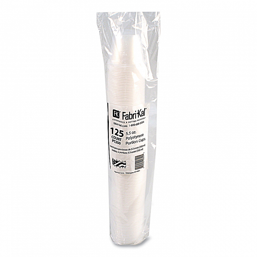 Portion Cups, 5.5 oz, Plastic, Translucent, 125/Sleeve, 20 Sleeve/Carton (PC550)