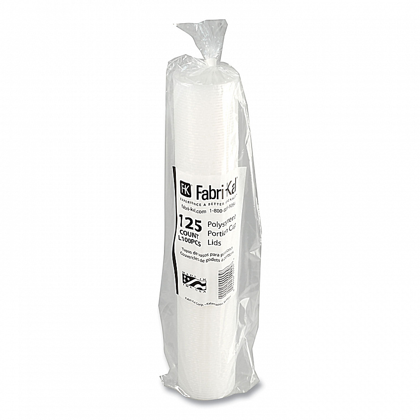 Portion Cup Lids, Fits 1 oz Squat Portion Cups, Plastic, Clear, 125/Sleeve, 20 Sleeves/Carton (L100PCS)