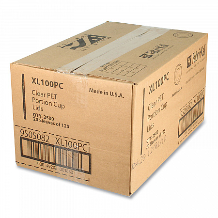 Portion Cup Lids, Fits 0.75 oz to 1 oz Portion Cups, Plastic, Clear, 2,500/Carton (XL100PC)