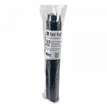 Portion Cups, 3.25 oz, Plastic, Black, 125/Sleeve, 20 Sleeves/Carton (PC325B)