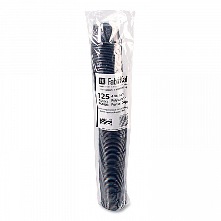 Portion Cups, 4 oz, Plastic, Black, 125/Sleeve, 20 Sleeves/Carton (PC400B)