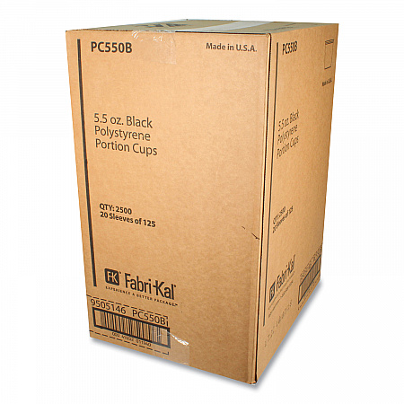 Portion Cups, 5.5 oz, Plastic, Black, 125/Sleeve, 20 Sleeves/Carton (PC550B)