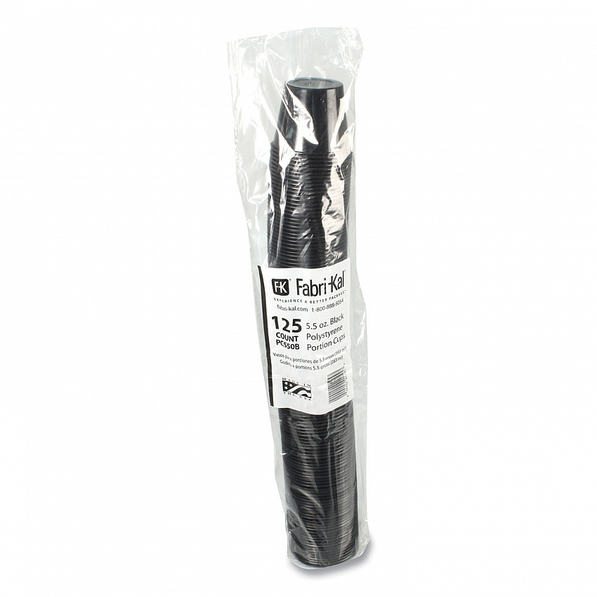 Portion Cups, 5.5 oz, Plastic, Black, 125/Sleeve, 20 Sleeves/Carton (PC550B)