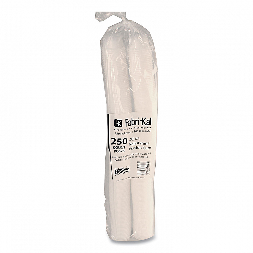 Portion Cups, 0.75 oz, Plastic, Translucent, 125/Sleeve, 20 Sleeve/Carton (PC075)