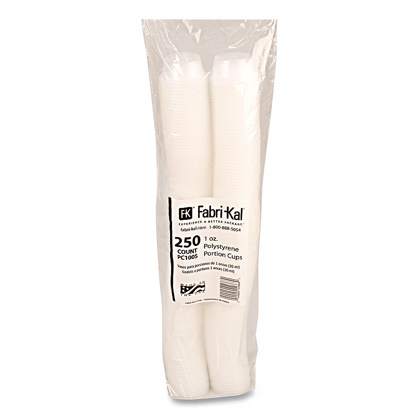 Portion Cups, Squat, 1 oz, Plastic, Translucent, 125/Sleeve, 20 Sleeve/Carton (PC100S)