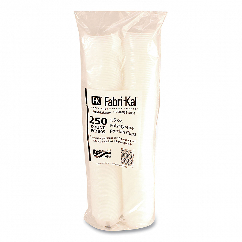 Portion Cups, Squat, 1.5 oz, Plastic, Translucent, 125/Sleeve, 20 Sleeve/Carton (PC150S)