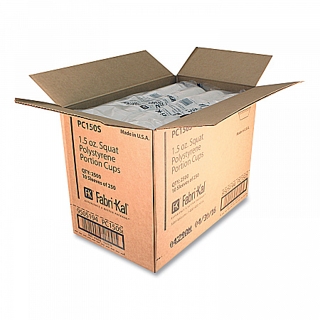 Portion Cups, Squat, 1.5 oz, Plastic, Translucent, 125/Sleeve, 20 Sleeve/Carton (PC150S)