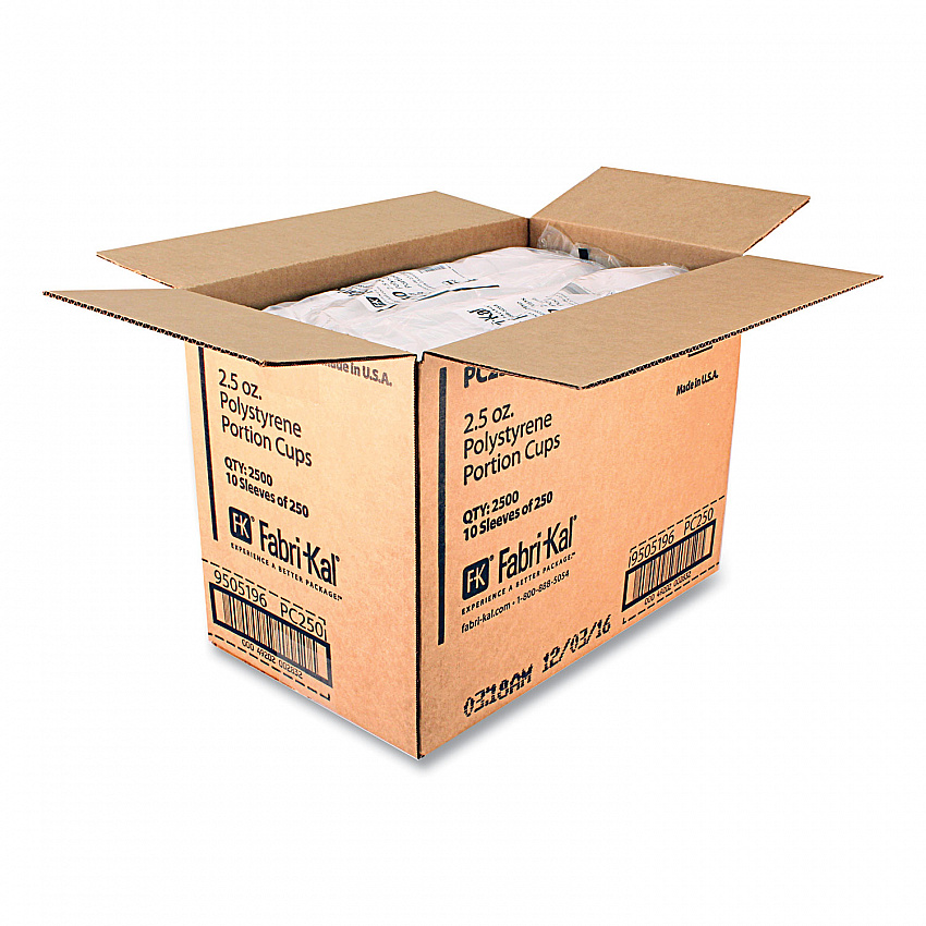 Portion Cups, 2.5 oz, Plastic, Translucent, 125/Sleeve, 20 Sleeve/Carton (PC250)