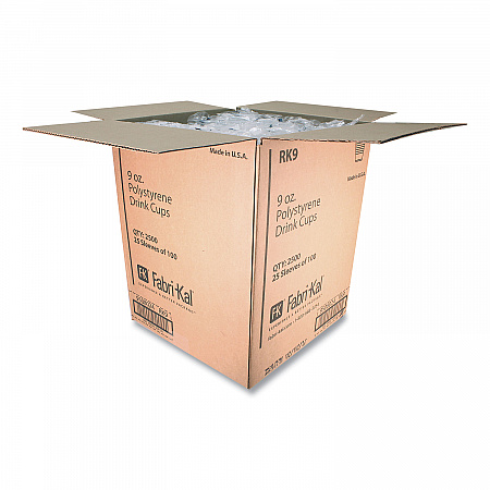 RK Ribbed Cold Drink Cups, 9 oz, Plastic, Clear, 100/Sleeve, 25 Sleeves/Carton (RK9)
