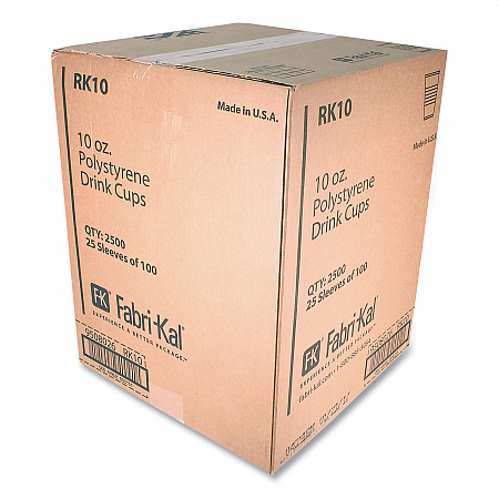 RK Ribbed Cold Drink Cups, 10 oz, Plastic, Clear, 100/Sleeve, 25 Sleeves/Carton (RK10)