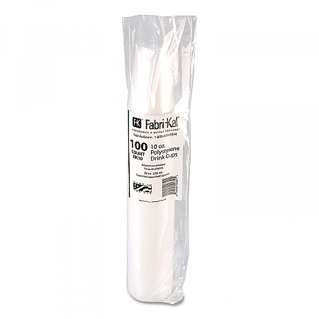 RK Ribbed Cold Drink Cups, 10 oz, Plastic, Clear, 100/Sleeve, 25 Sleeves/Carton (RK10)