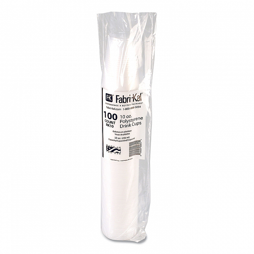 RK Ribbed Cold Drink Cups, 10 oz, Plastic, Clear, 100/Sleeve, 25 Sleeves/Carton (RK10)
