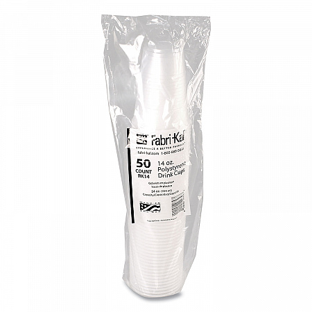 RK Ribbed Cold Drink Cups, 14 oz, Plastic, Clear, 50/Sleeve, 20 Sleeves/Carton (RK14)