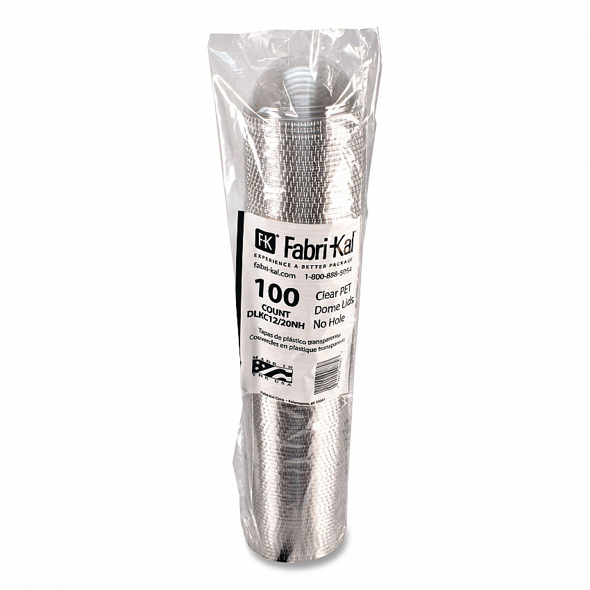 Kal-Clear/Nexclear Drink Cup Lids, Dome Lid with 1" Hole, Fits 12 oz to 20 oz Cold Cups, Plastic, Clear, 1,000/Carton (DLKC1220)