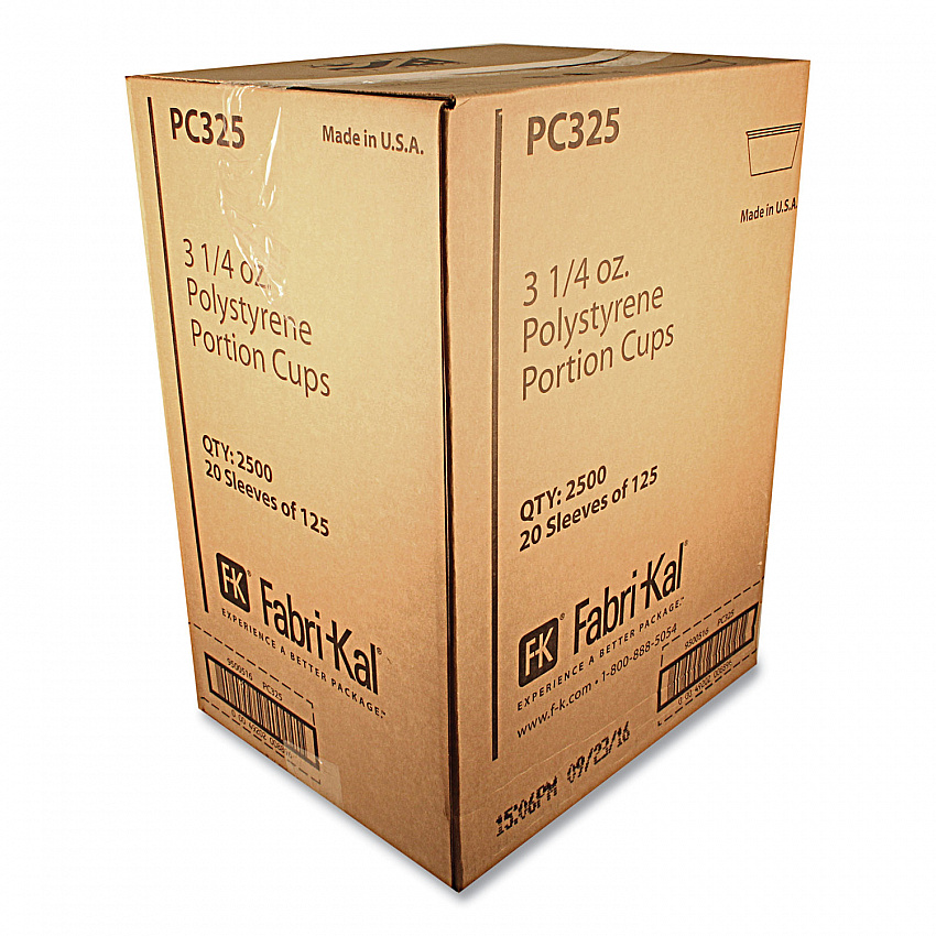 Portion Cups, 3.25 oz, Plastic, Translucent, 125/Sleeve, 20 Sleeve/Carton (PC325)