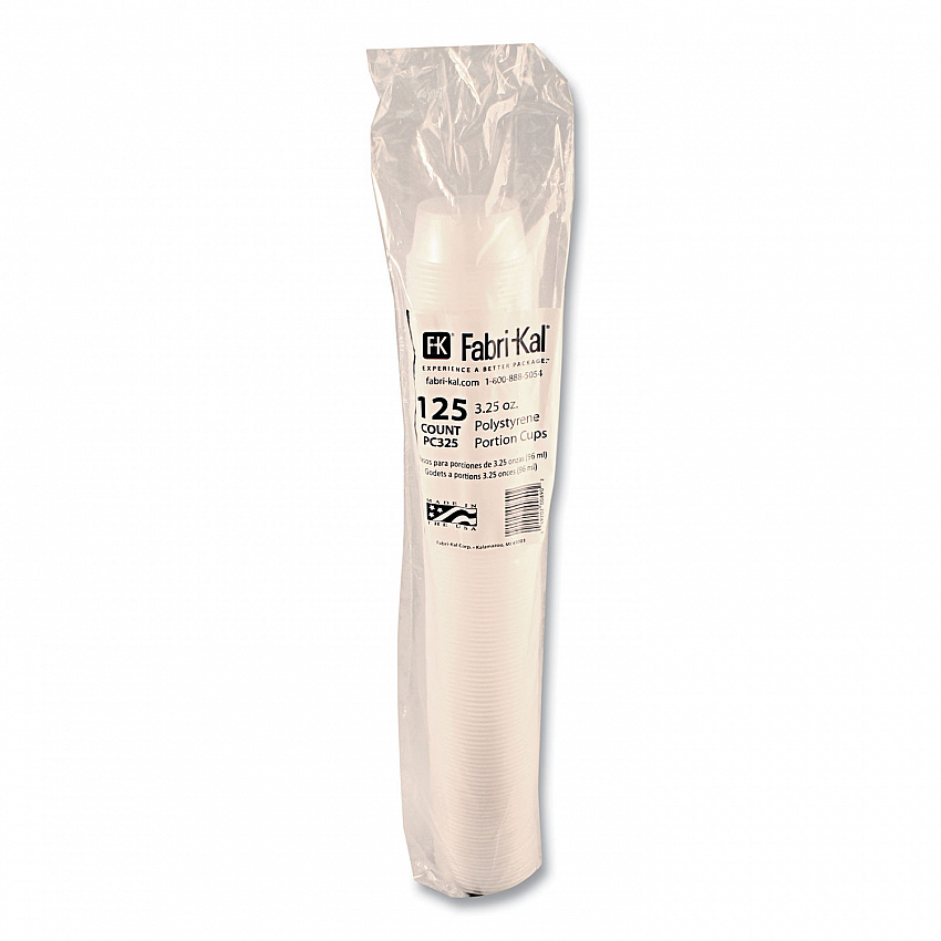 Portion Cups, 3.25 oz, Plastic, Translucent, 125/Sleeve, 20 Sleeve/Carton (PC325)