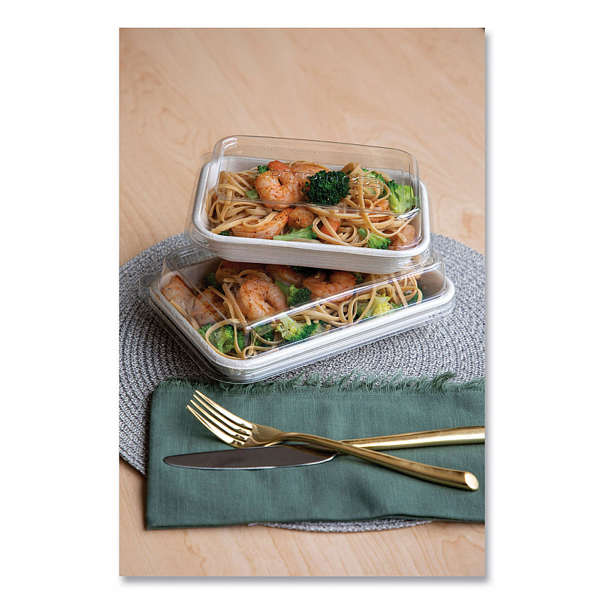 WorldView 100% Recycled Content Lid, 7.5 x 5 x 1.6, Clear, Plastic, 400/Carton (EPSCRC16LID)