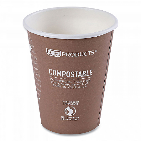 World Art Renewable and Compostable Hot Cups, 8 oz, Paper, Plum, 50/Pack, 20 Packs/Carton (EPBHC8WA)