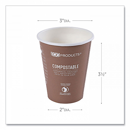 World Art Renewable and Compostable Hot Cups, 8 oz, Paper, Plum, 50/Pack (EPBHC8WAPK)