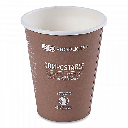 World Art Renewable and Compostable Hot Cups, 8 oz, Paper, Plum, 50/Pack (EPBHC8WAPK)