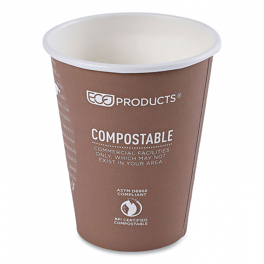 World Art Renewable and Compostable Hot Cups, 8 oz, Paper, Plum, 50/Pack (EPBHC8WAPK)