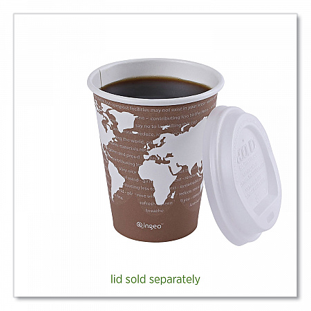 World Art Renewable and Compostable Hot Cups, 8 oz, Paper, Plum, 50/Pack (EPBHC8WAPK)