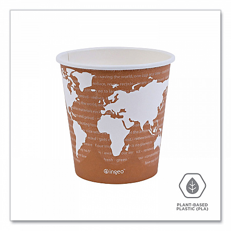 World Art Renewable and Compostable Hot Cups, 10 oz, Paper, Rust, 50/Pack, 20 Packs/Carton (EPBHC10WA)