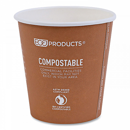 World Art Renewable and Compostable Hot Cups, 10 oz, Paper, Rust, 50/Pack, 20 Packs/Carton (EPBHC10WA)
