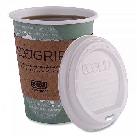 World Art Renewable and Compostable Hot Cups, 12 oz, Paper, Sage, 50/Pack, 20 Packs/Carton (EPBHC12WA)