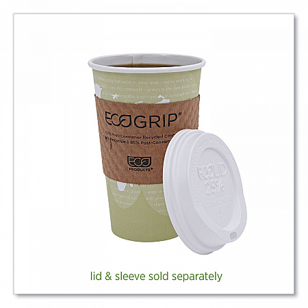 World Art Renewable and Compostable Hot Cups, 16 oz, Paper, Tan, 50/Pack, 20 Packs/Carton (EPBHC16WA)
