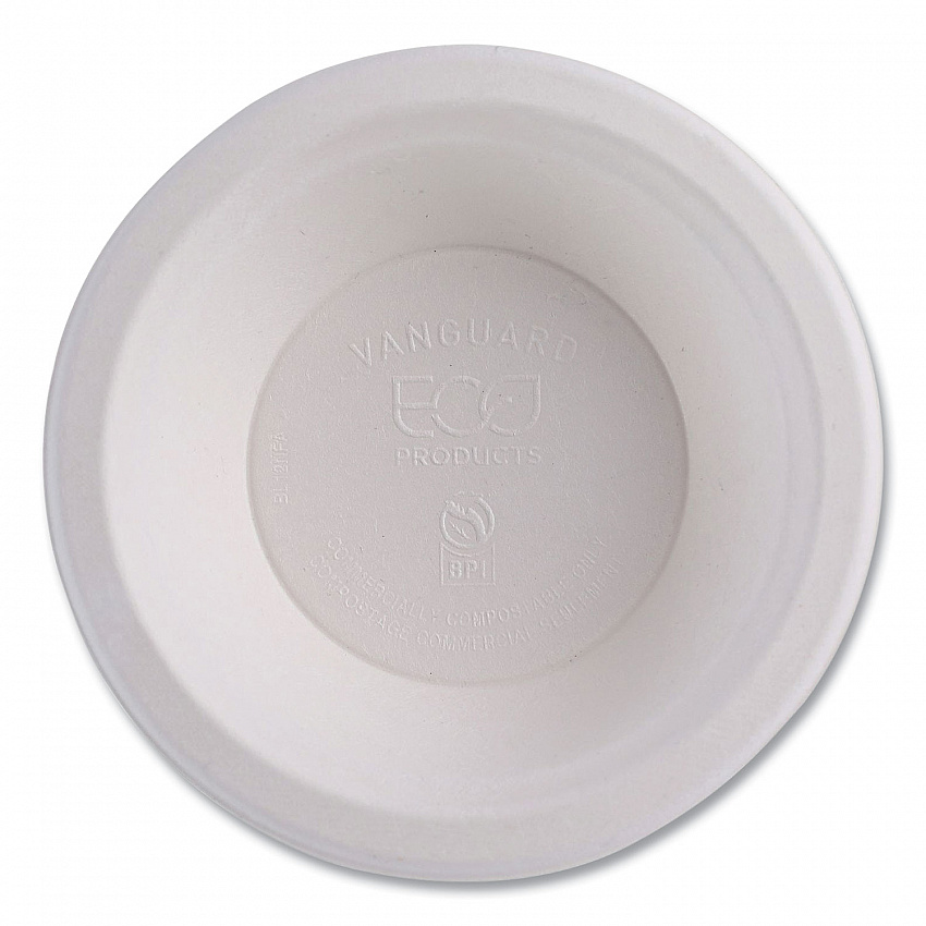 Vanguard Renewable and Compostable Sugarcane Bowls, 12 oz, White, 1,000/Carton (EPBL12NFA)