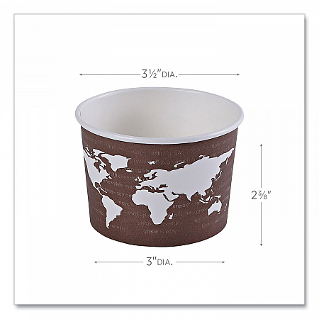 World Art Renewable and Compostable Food Container, 8 oz, 3.04
