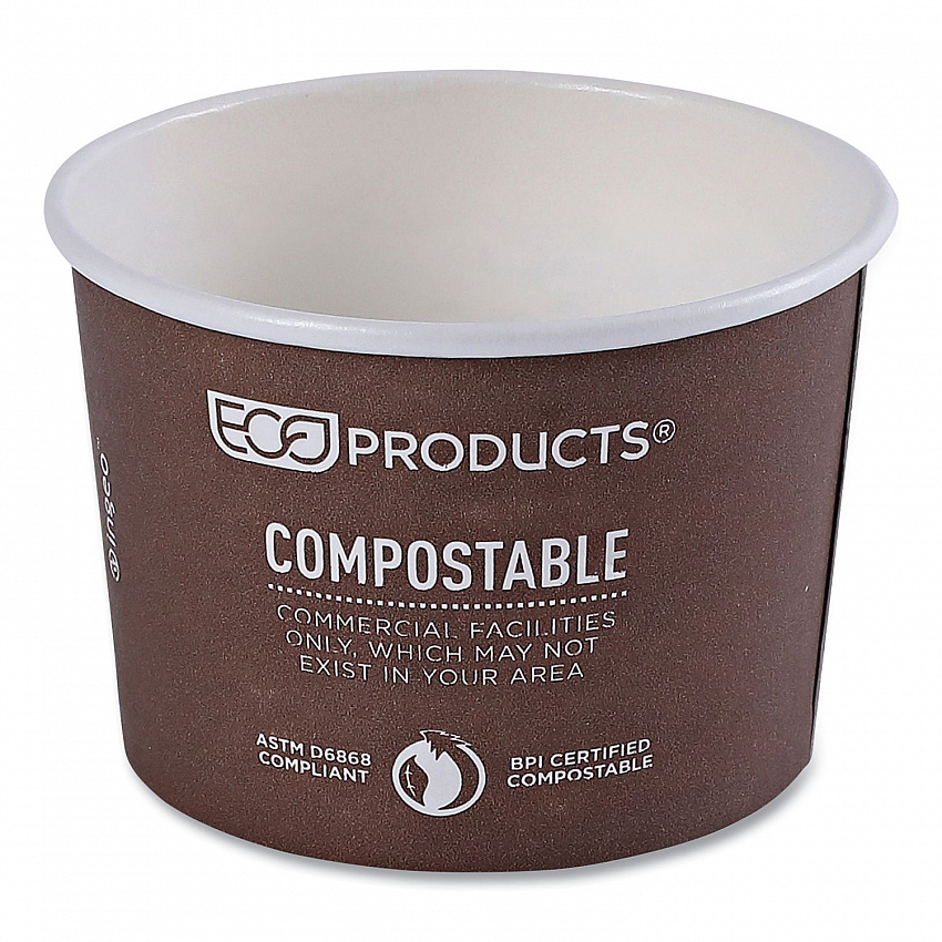 World Art Renewable and Compostable Food Container, 8 oz, 3.04" Diameter x 2.3" h, Plum, Paper, 50/Pack, 20 Packs/Carton (EPBSC8WA)