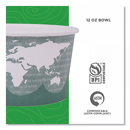 World Art Renewable and Compostable Food Container, 12 oz, 4.05