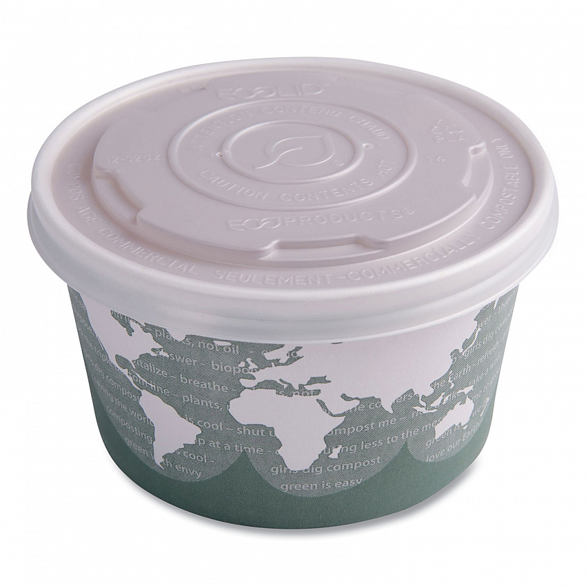 World Art Renewable and Compostable Food Container, 12 oz, 4.05" Diameter x 2.5" h, Moss, Paper, 25/Pack, 20 Packs/Carton (EPBSC12WA)