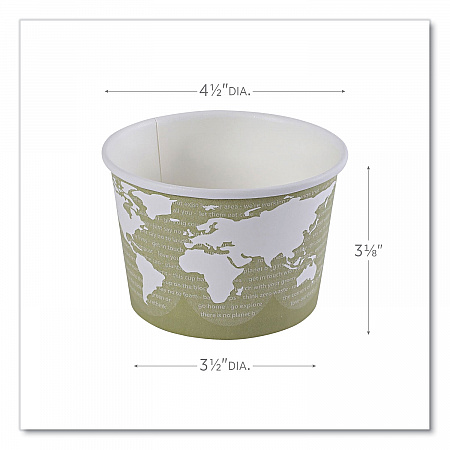 World Art Renewable and Compostable Food Container, 16 oz, 4.05