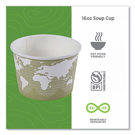 World Art Renewable and Compostable Food Container, 16 oz, 4.05