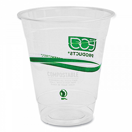 GreenStripe Renewable and Compostable Cold Cups, 12 oz, Plastic, Clear, 50/Pack, 20 Packs/Carton (EPCC12GS)