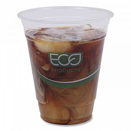 GreenStripe Renewable and Compostable Cold Cups, 12 oz, Plastic, Clear, 50/Pack, 20 Packs/Carton (EPCC12GS)