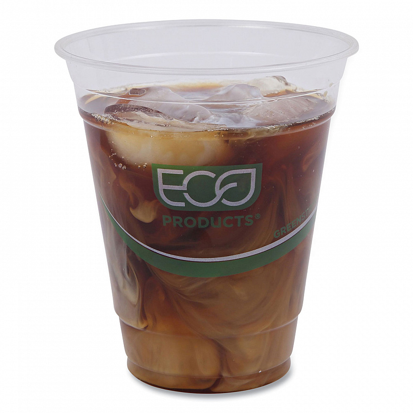 GreenStripe Renewable and Compostable Cold Cups, 12 oz, Plastic, Clear, 50/Pack, 20 Packs/Carton (EPCC12GS)