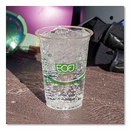 GreenStripe Renewable and Compostable Cold Cups, 12 oz, Plastic, Clear, 50/Pack, 20 Packs/Carton (EPCC12GS)