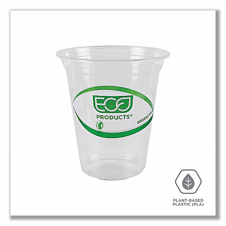 GreenStripe Renewable and Compostable Cold Cups, 16 oz, Plastic, Clear, 50/Pack, 20 Packs/Carton (EPCC16GS)